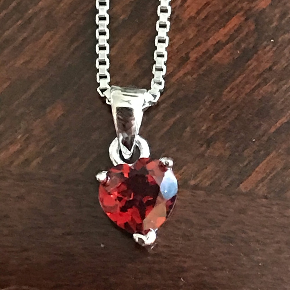 Silver Garnet Necklace - Picture 6 of 9